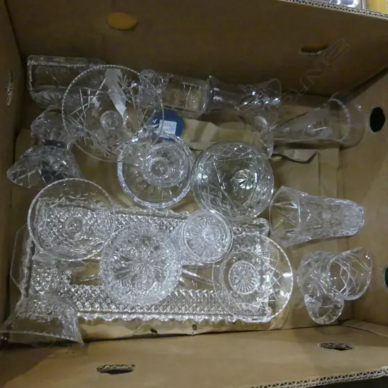 LOT OF ASST CRYSTAL VASE COMPORTS ETC