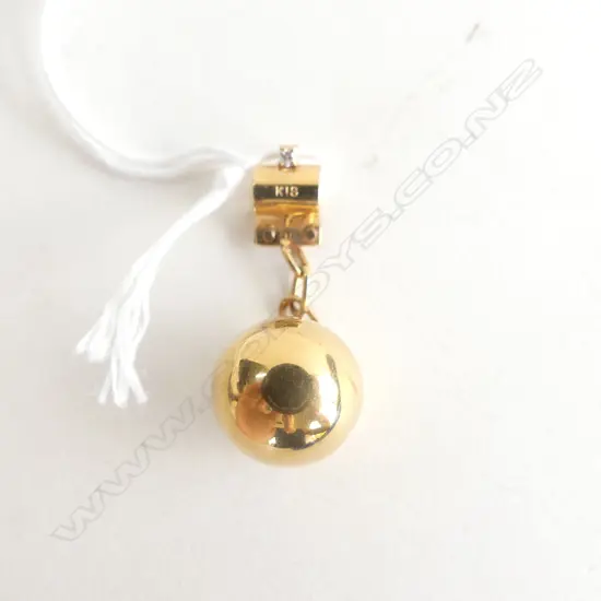 18 CT GOLD CHARM '50 POUND' BALL WEIGHT 1.7 GRAMS