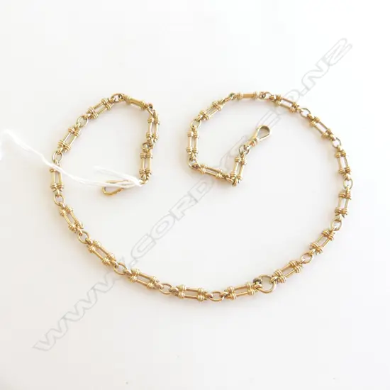 GOLD PLATED FANCY LINK ALBERT CHAIN L.520mM
