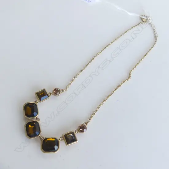 (19834) GOLD PLATE & CITRINE? NECKLACE