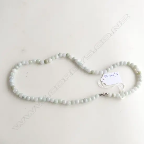 GREEN JADE BEADED NECKLACE L.580mm