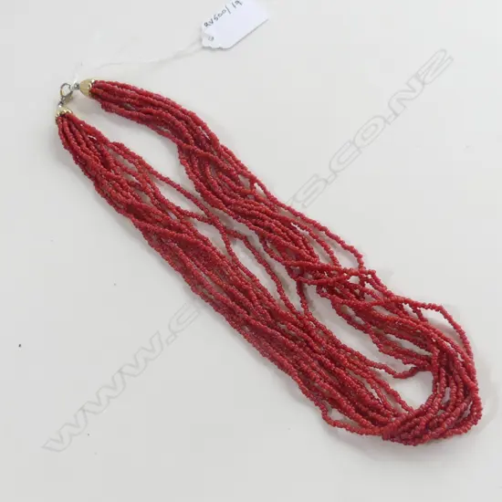MULTI STRAND RED CORAL NECKLACE