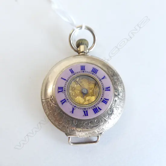 9CT ANTIQUE HALF HUNTER POCKETWATCH 34.5 GRAMS