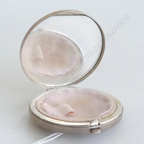 TIFFANY & CO SILVER COMPACT CIRCULAR W ORIGINAL BAG