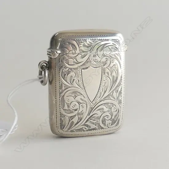 SILVER ENGRAVED VESTA W SUSPENSION LOOP