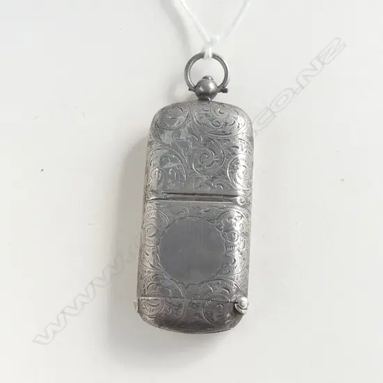 VICTORIAN SILVER COMBINATION VESTA SOVEREIGN CASE Birm.1893