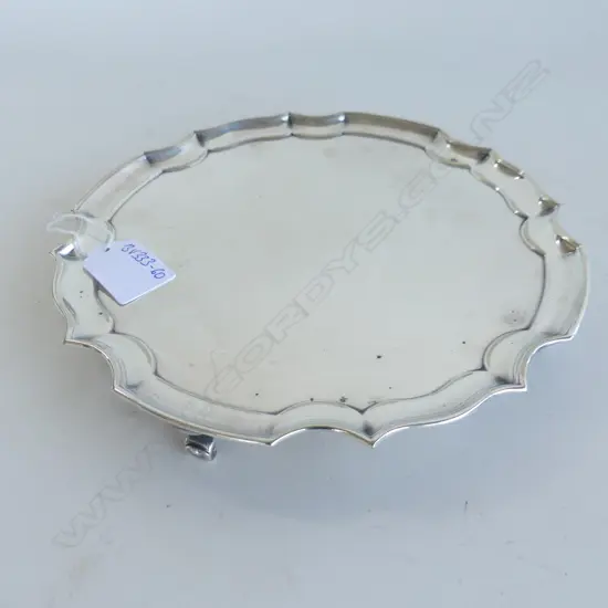 SILVER PLATE WAITER PIE CRUST RIM John Dixon Dia.205mm