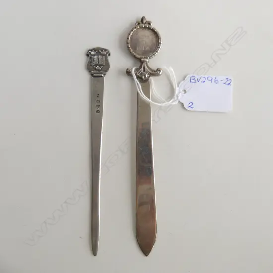 2 STG SILVER LETTER OPENERS, UNIVERSITY OF MALTA & 1 ENGLISH 37.93GMS