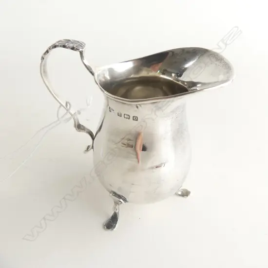 SM STG SILVER MILK JUG, 3 FEET, H. 90MM, 56GMS, BIRM 1913