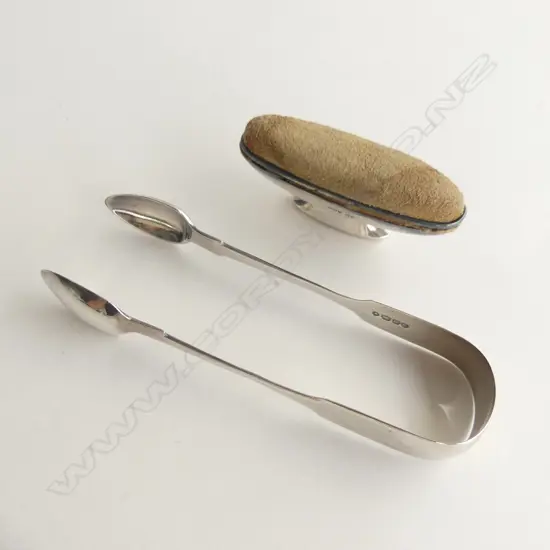 STG SILVER; SUGAR TONGS (L125MM) & NAIL BUFFER  (51GMS)