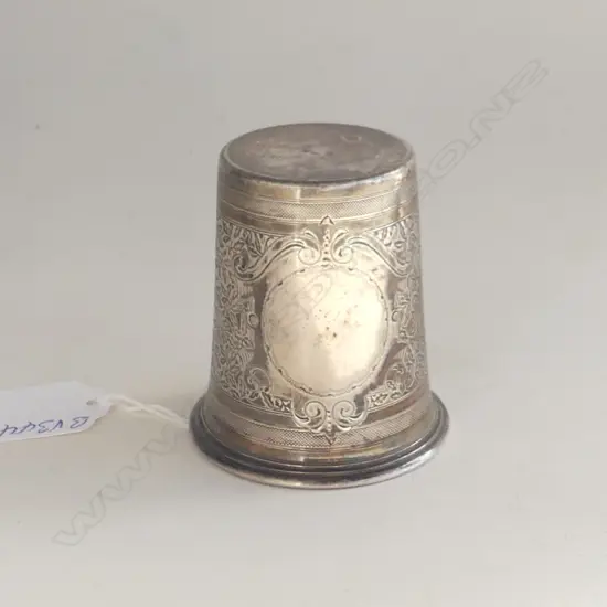 C1900 ITALIAN SILVER ENGRAVED BEAKER 