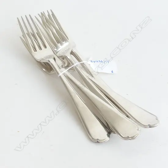 6 STG SILVER DINNER FORKS 403 GRAMS