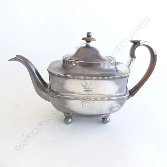 EARLY 19thC / LATE GEORGE III OLD SHEFFIELD PLATE TEA POT W.280mm