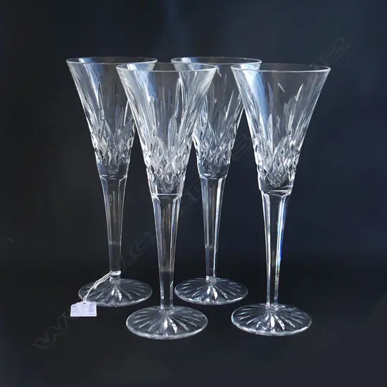SET 4 WATERFORD LISMORE LGE WINE/CHAMPAGNE TOASTING GLASSES H.234mm