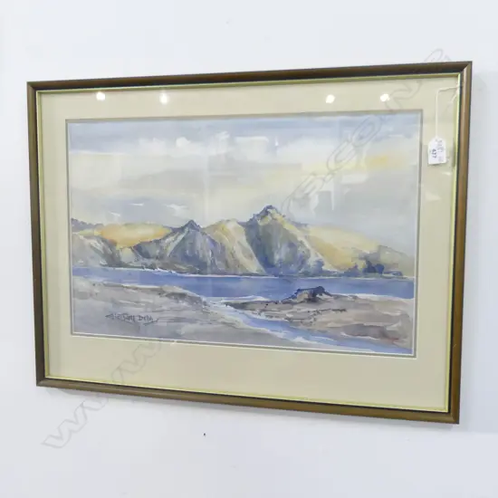 BIRTCHNELL DELPH. NEAR AKAROA. W/C. H.340mm W.540mm. SIGNED