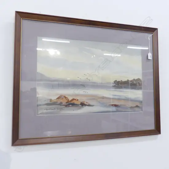 BIRTCHNELL DELPH. COROMANDEL SEASCAPE .W/C. H. 370mm W.540mm . SIGNED