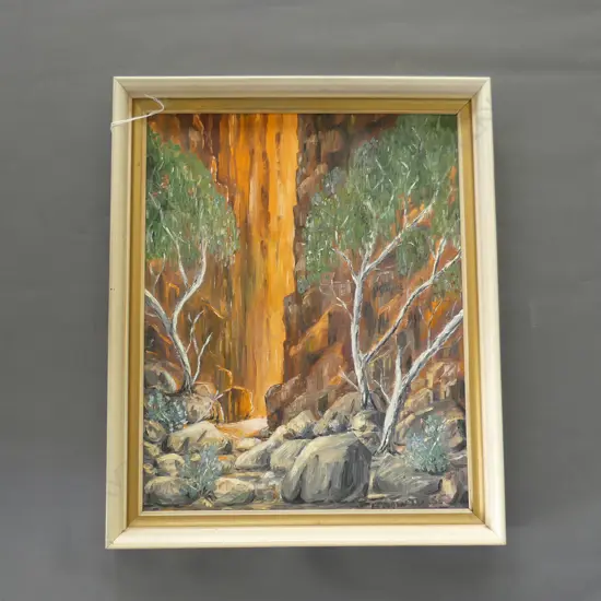 OIL BY NPF HEWITT STANLEY CHASM ALICE SPRINGS 1965 570 BY 470MM