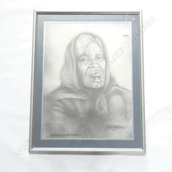 FRAMED PRINT - SONNY HAWKES '78 - "MAORI LADY WTH MOKO 540 X 400MM