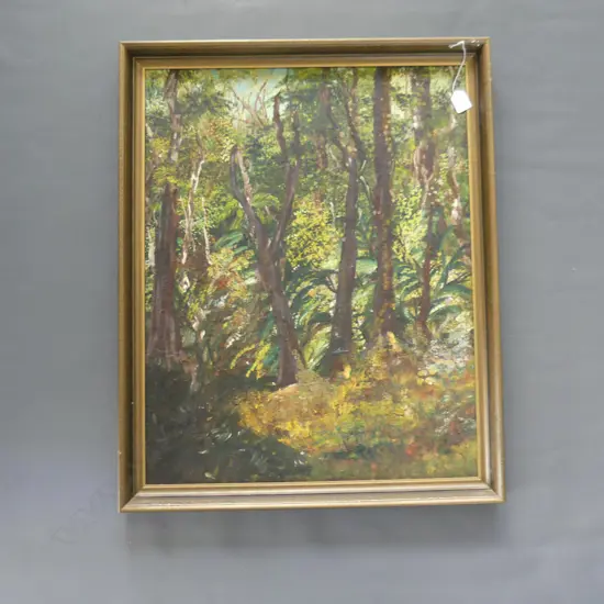 LARGE OIL ON BOARD BUSH SCENE 750 BY 600MM