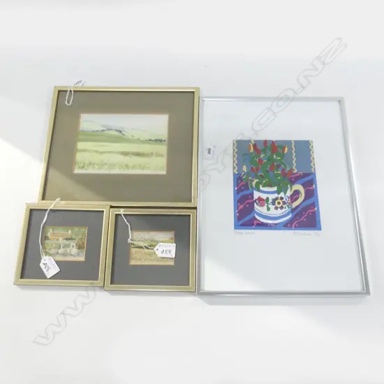 4 ARTWORKS; D. SANDHAM 'PEPPER PLANT' 23/50 180x150mm, 3 UK W/C