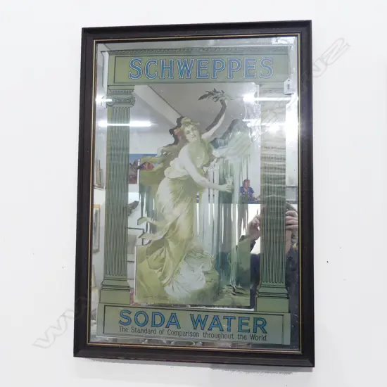 SCHWEPPES VINTAGE STYLE ADVERTISING MIRROR 800x560mm overall