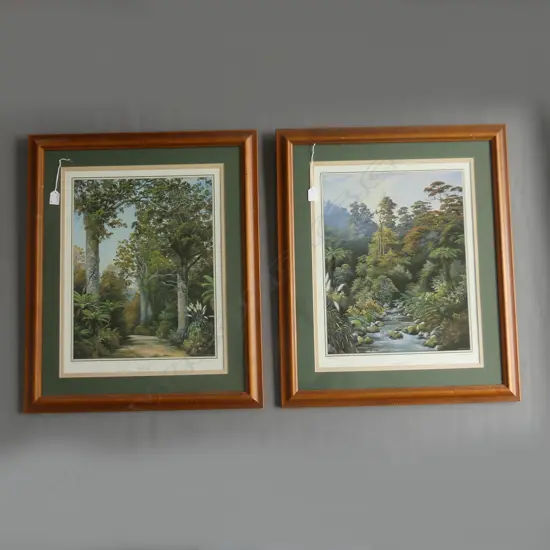 PR J. BLACKBURN SIGNED PRINTS ED. OF 600; 'PEACEFUL WATERS' & 'FOREST GIANTS' 460x360mm