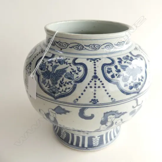 LG ORIENTAL BLUE & WHITE VASE H. 250, DIA 260MM