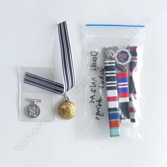 BAG OF WAR RIBBONS MINITURE MEDAL & SWEETHEART LOCKET