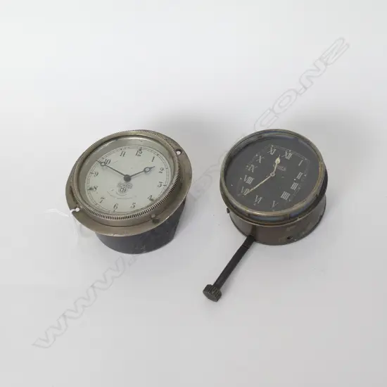 2 VINTAGE CAR CLOCKS; JAEGER & SMITHS