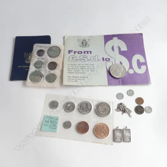 ASST. OLD COINS + 2 5 GRAMS 999 SILVER PENDANTS