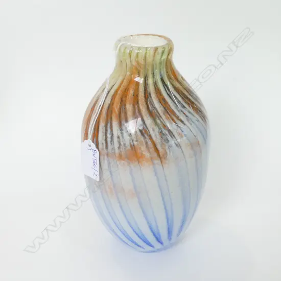 SIGNED ART GLASS VASE H.215mm