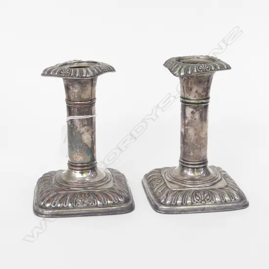 PR OLD SHEFFIELD PLATE CANDLESTICKS H.130mm