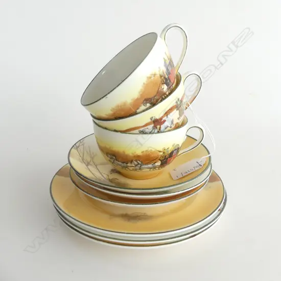 3 ROYAL DOULTON TRIOS: 2x COACHING DAYS 1x HUNT