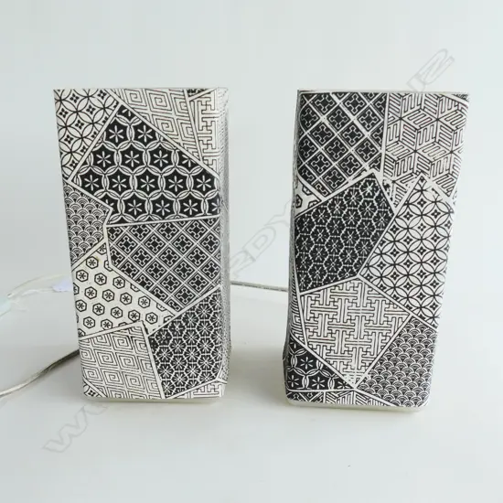 PR MODERN LAMPS w. JAPANESE BLACK & WHITE PAPER DESIGN H.220mm