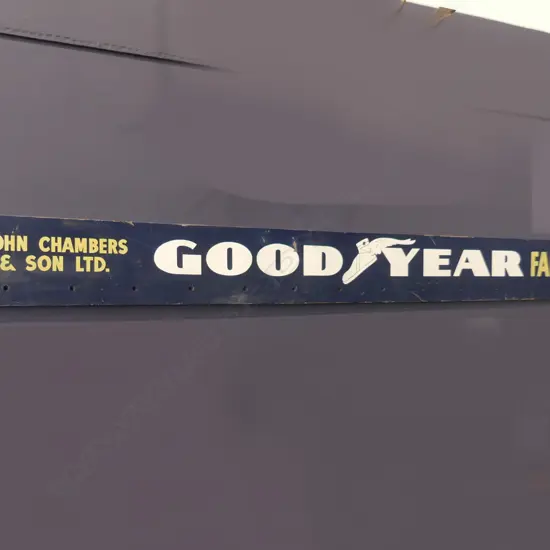VINTAGE PAINTED WOODEN SIGN 'GOODYEAR FAN BELTS' 2290x200
