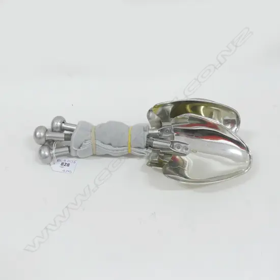 2 PRS SILVER METAL SHOE TREES