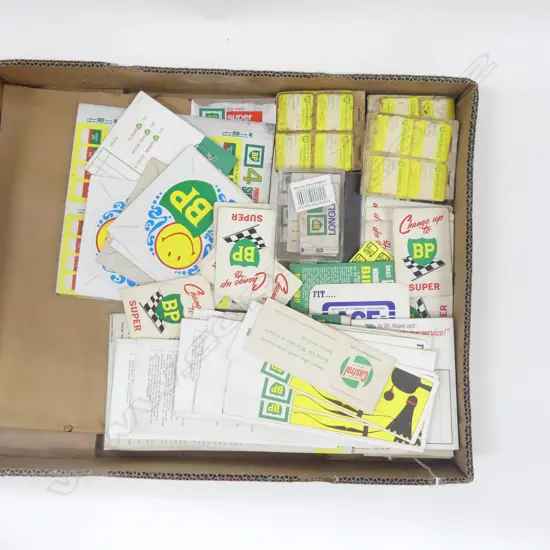 BOX LOT BP STICKERS ETC
