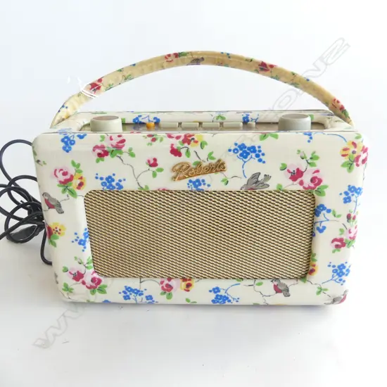 REPRO ROBERTS DAB RADIO w. CATH KIDSON FLORAL CHINTZ COVER W.250mm (WORKS)