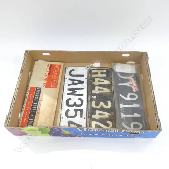 6 VINTAGE LICENCE NUMBER PLATES 'JAW354' ETC