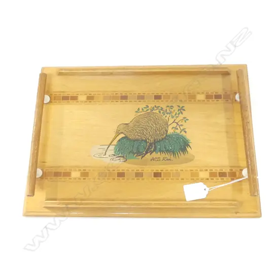 NZ KIWI WOODEN TRAY W.365mm