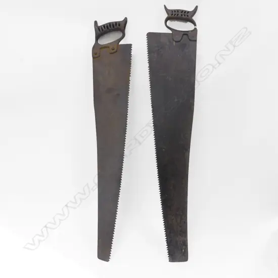 2 VINTAGE ALL METAL SAWS L.840mm