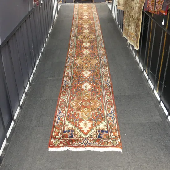 HAND KNOTTED WOOL PILE RUNNER 6800x770mm