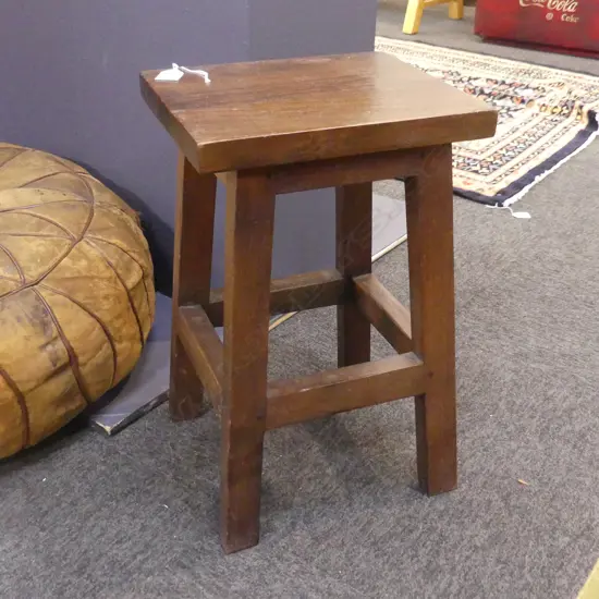 HARDWOOD STOOL PEGGED H.465mm