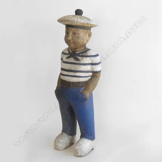 CARVED WOODEN SAILOR FIGURE H.750mm