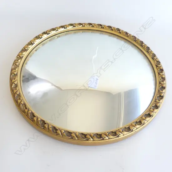 GILT FRAMED CONVEX MIRROR 450mm dia