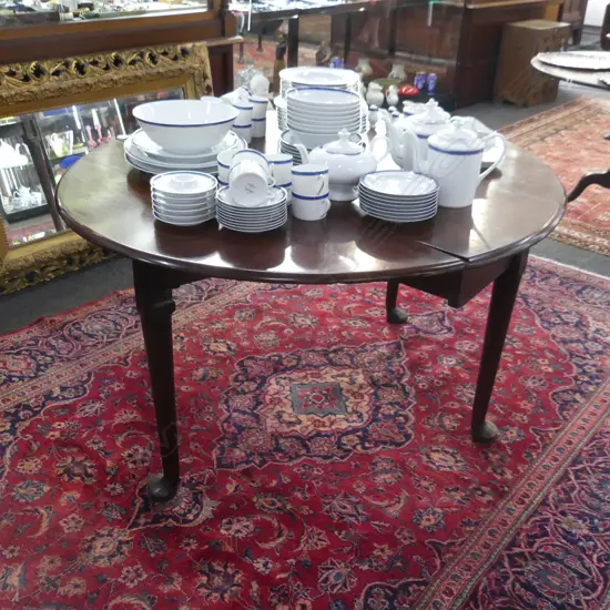 ANTIQUE ENGLISH MAHOGANY DROP LEAF TABLE c.1830 1200x460x700