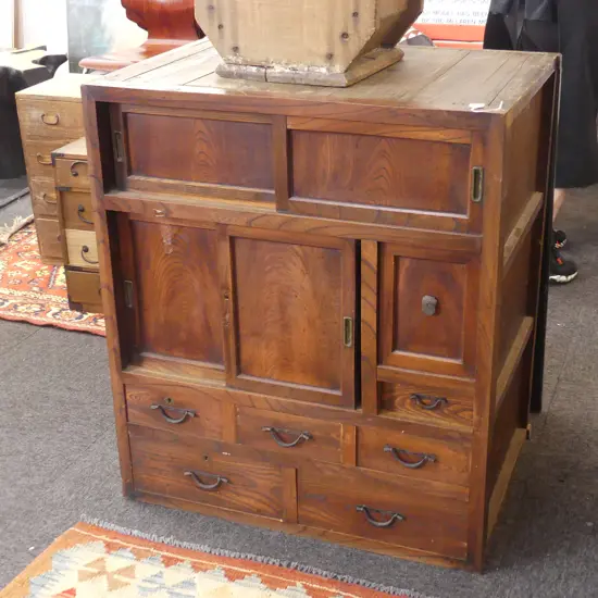 JAPANESE CEDAR KEYAKI DEEP STORAGE 785x545x910mm