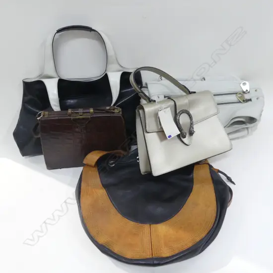 5 HANDBAGS; CROC, MARC JACOBS, MODAPELLE ETC