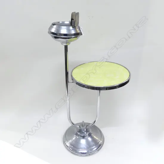 RETRO CHROME SIDE TABLE w. ASHTRAY H.720mm
