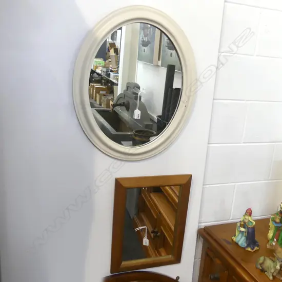 2 MIRRORS; RECTANGULAR 475x350mm + OVAL 600x500mm